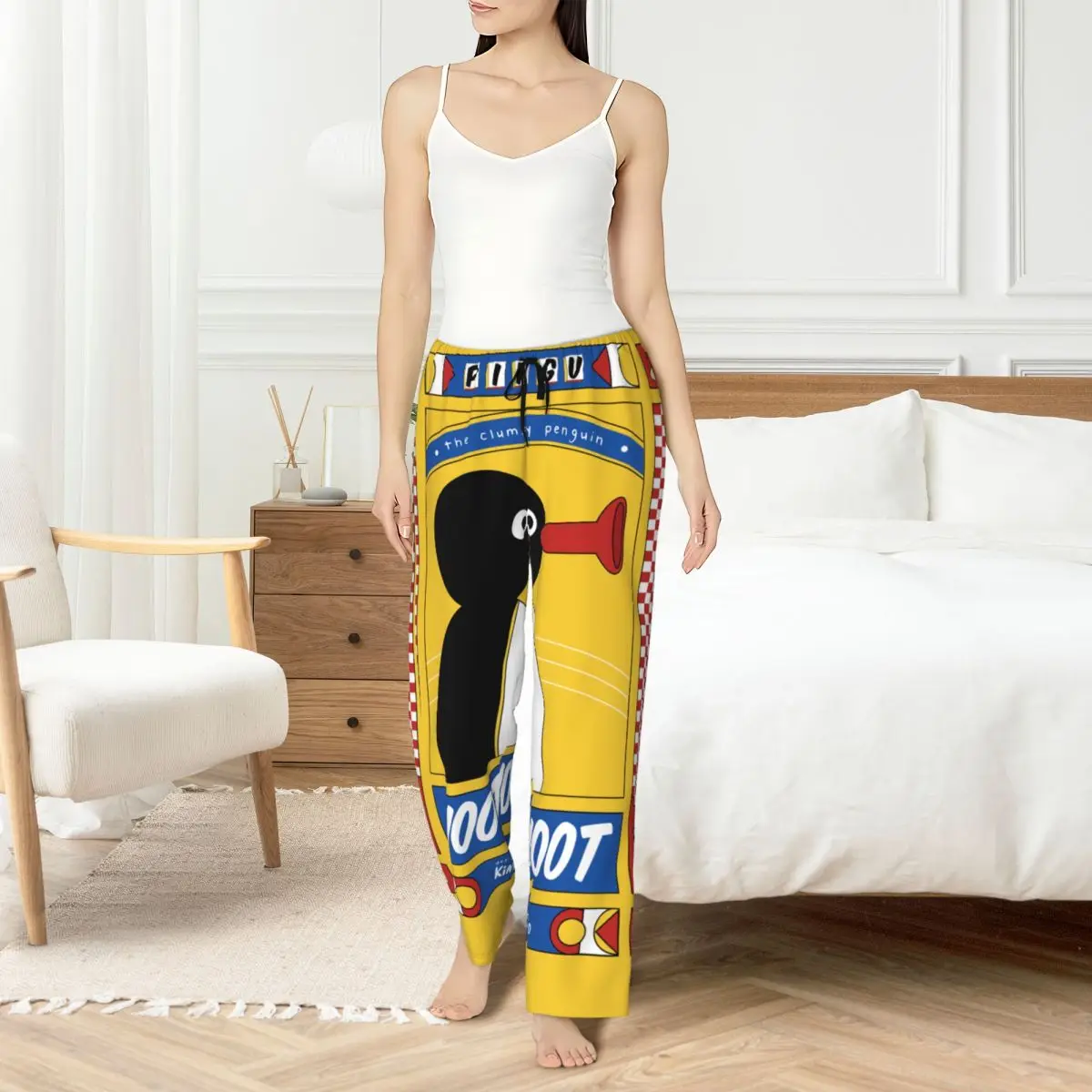 

Custom Noot Noot Pingu Pajama Pants Women's Penguin Merch Sleepwear Lounge Sleep Bottoms Stretch with Pockets