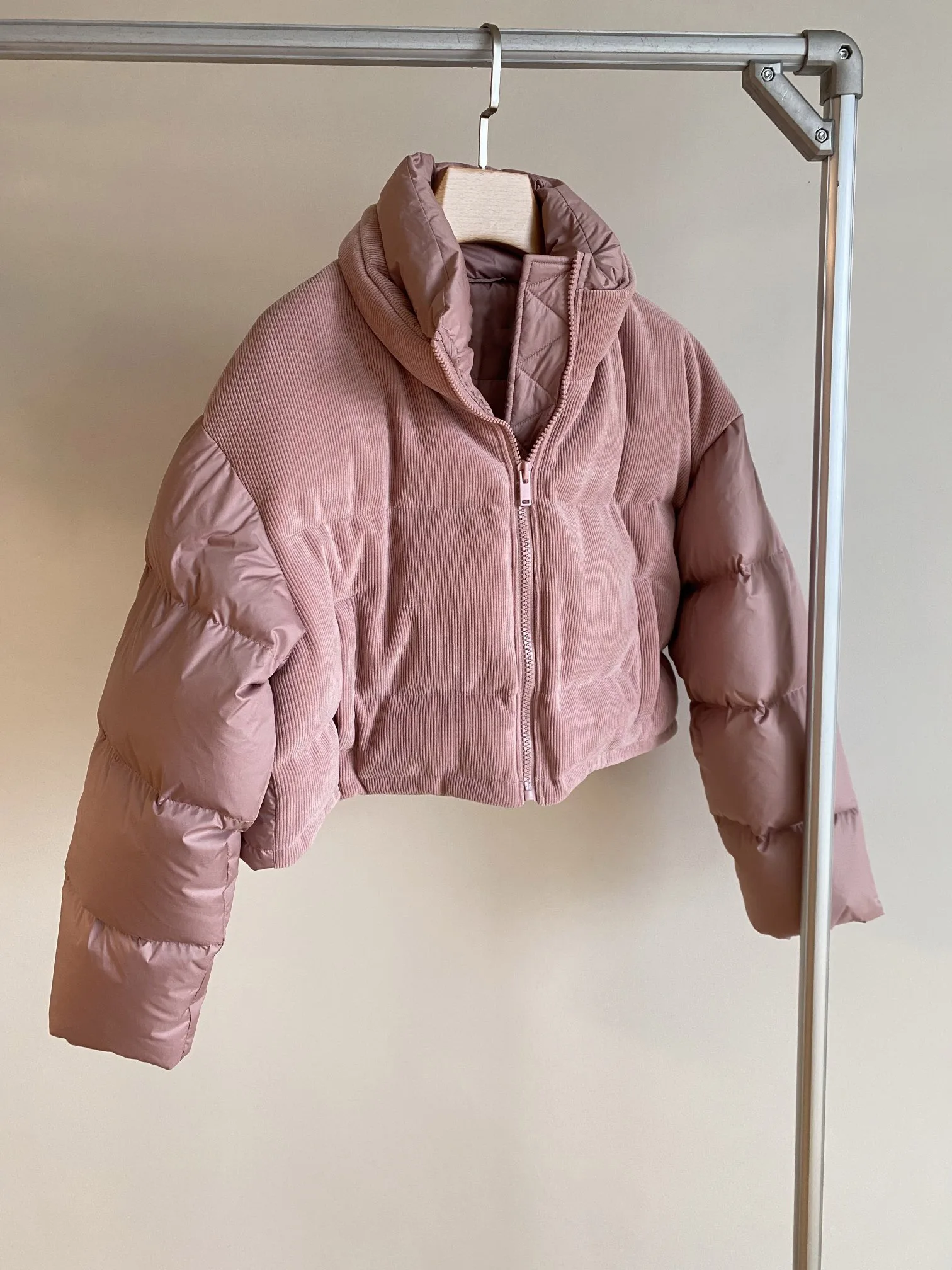 2025 Women's Clothing Fashion quilted corduroy down jacketAutumn Winter New 1105