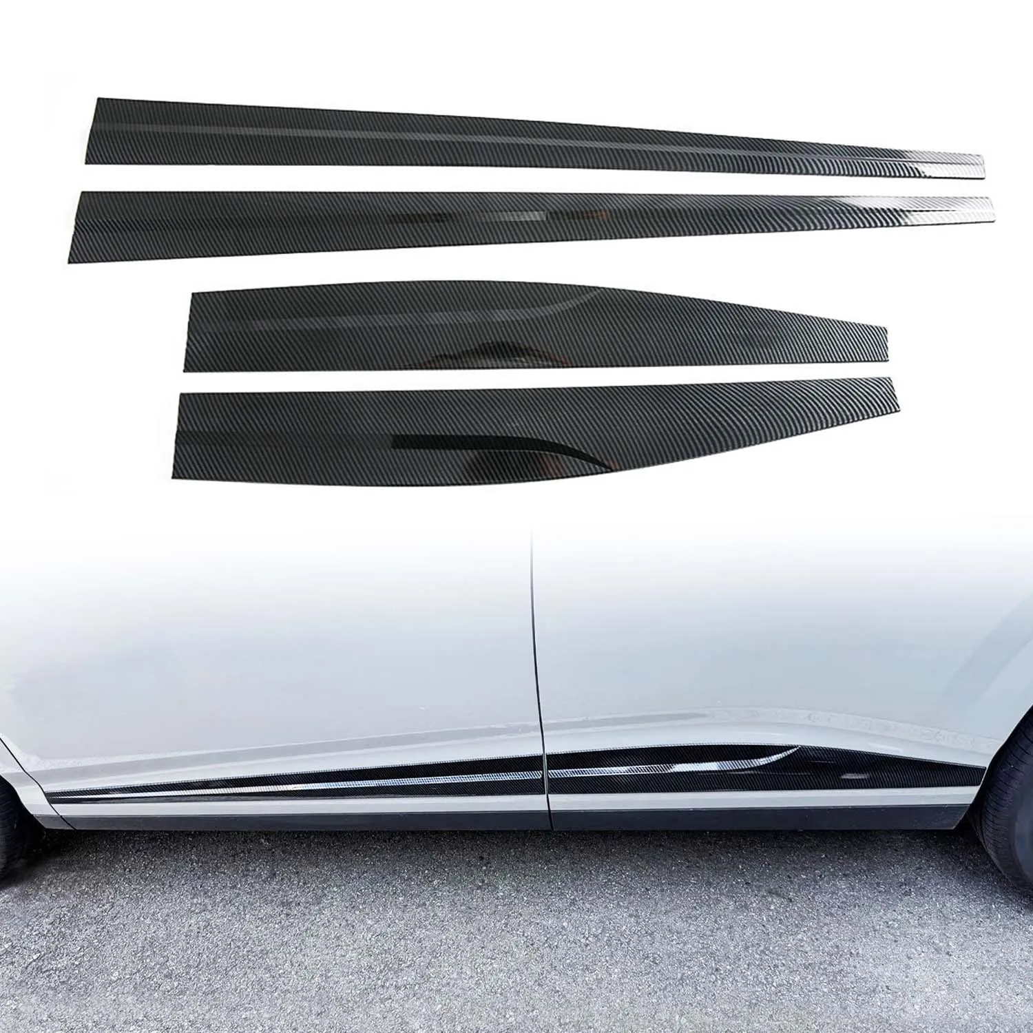 For BYD Atto 3 2026 Auto Black Side Door Body Molding Strip Cover Trim Exterior Car Styling Decoration Accessories 4pcs