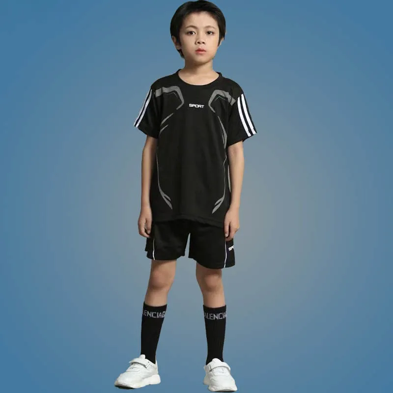 Children Football Jerseys Men Boy Girl Student Soccer Sets Short Sleeve Kids Football Uniforms Soccer Fitness Tracksuit Suits 90