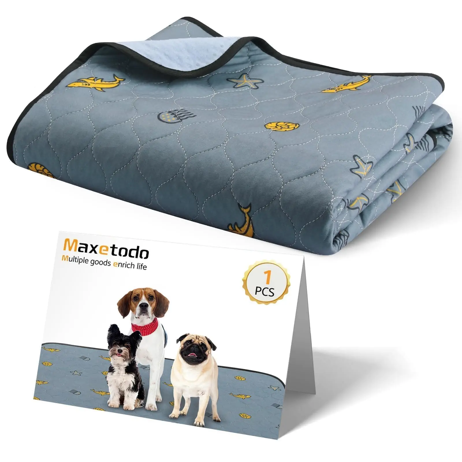 

Reusable Washable Dog Pee Pads Super Absorbent,1 Pack, 49x66 Inches, Waterproof, Non-Slip Training Pads for Puppies