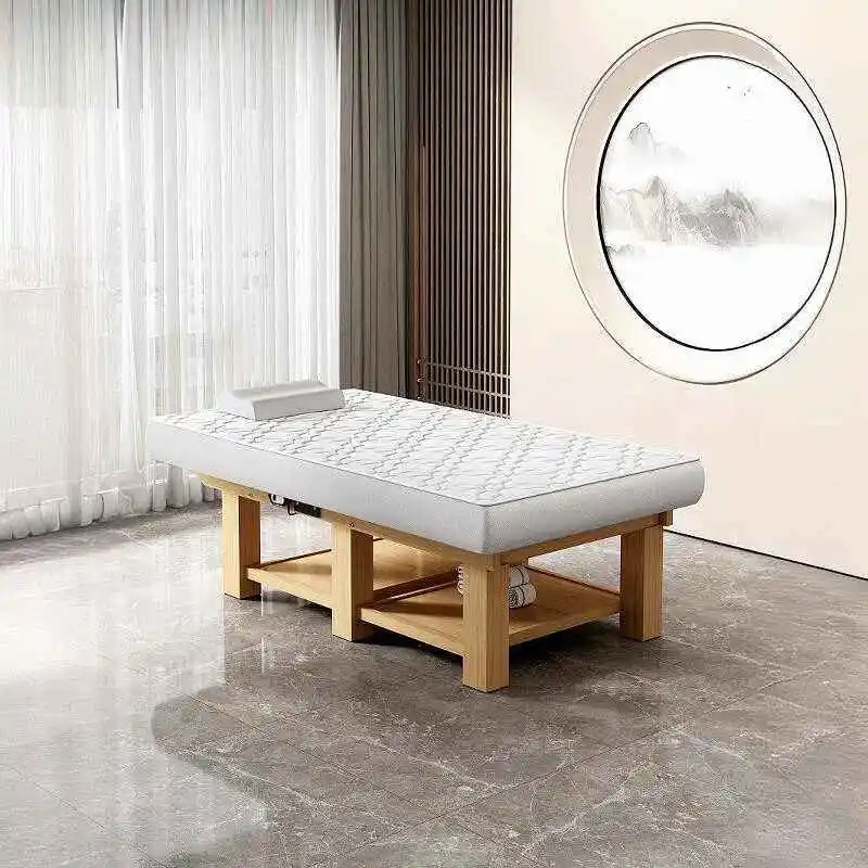 Large solid wood beauty massage bed SAP reclining ear-picking massage bed Physiotherapy beauty salon special Thai massage bed