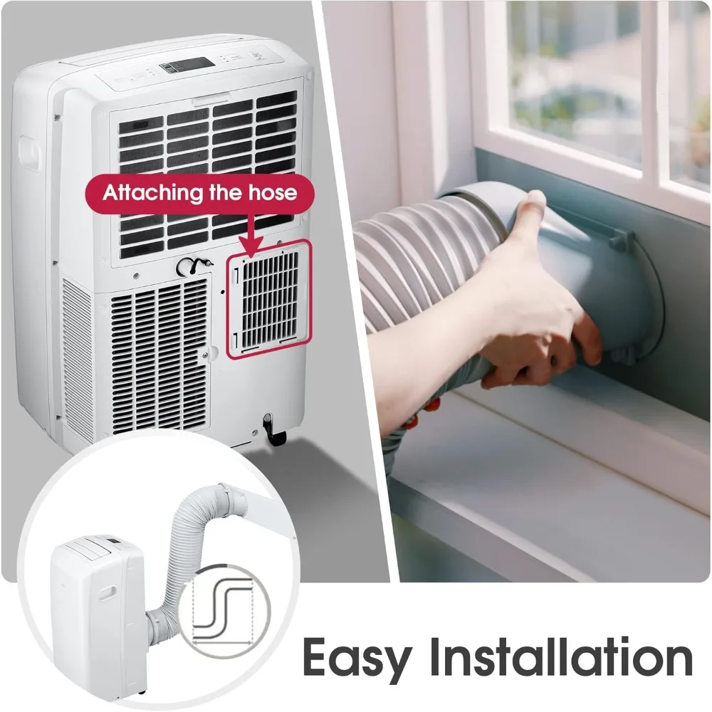 / (9700 ASHRAE) Portable Air Conditioners Cools 260 Sqft Easy Install & Remote Control LCD Display Eco-friendly