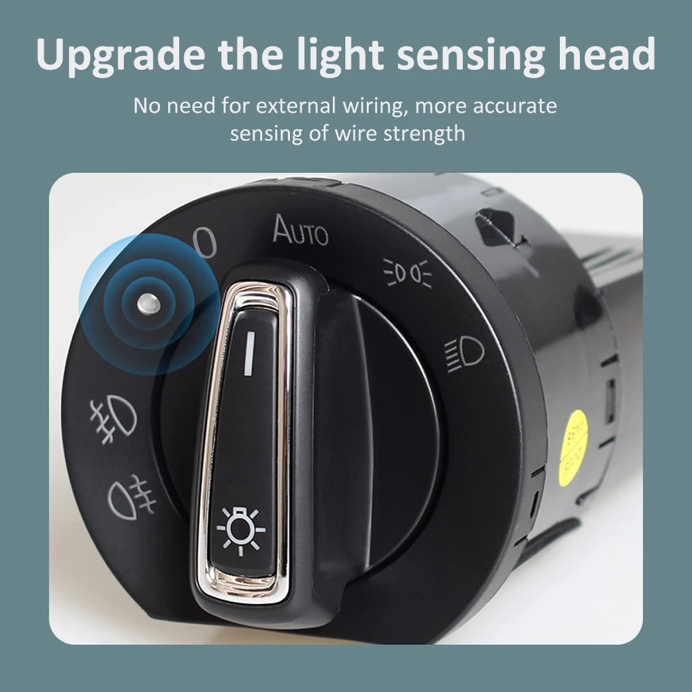 Car Headlight Automatic Switch for Skoda Fabia MG 5J Combi Tour NJ MK2 2009~2022 Light Sensor Auto Head Lamp Interior Accessorie