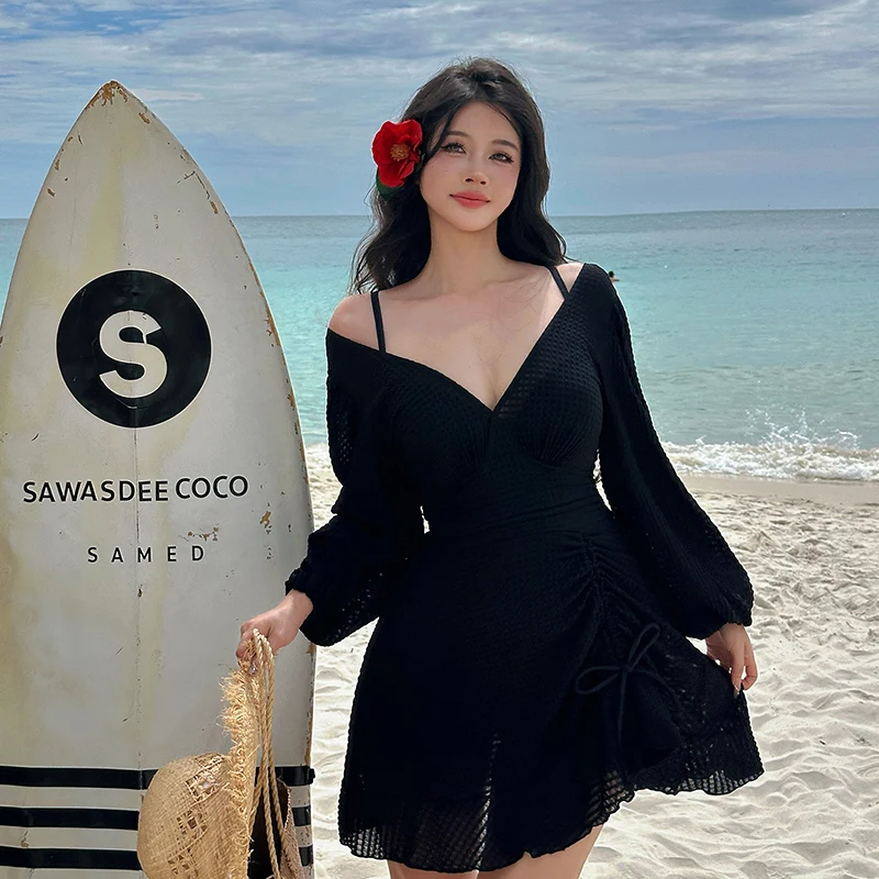 2026 1 Pieces Swimming Suits Plus Size Swimwear Push Up Women Swimdress Padded Halter Beach Dress Tummy Control Bathing Suit
