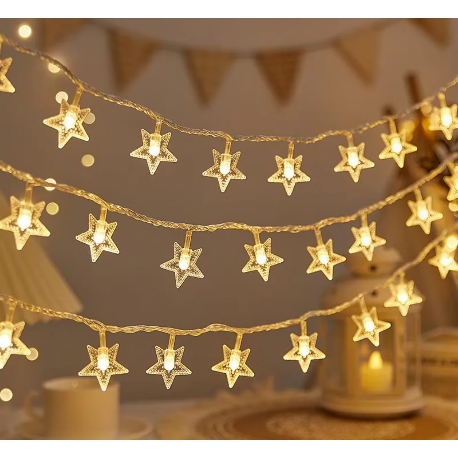 Świąteczny płatek śniegu Led Light Fairy String Lights Wodoodporny do oświetlenia ogrodu na choinkę