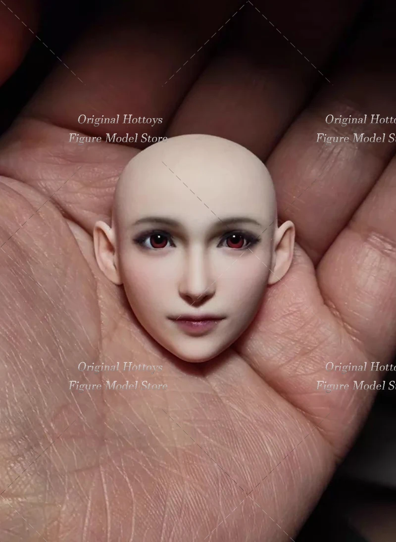 1/6 Scale Female Soldier Head Sculpture Pure Beauty  Makeup Bald Head Carving Fit 12-inches Action Figure Model Doll Body