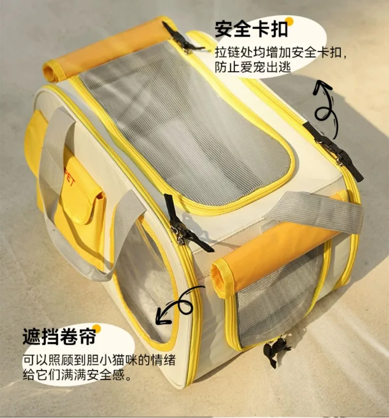 Portable Pet Travel Backpack, Lightweight Large‑Capacity Anti‑Stress Double Shoulder Carrier Bag for Cat & Puppy Dog