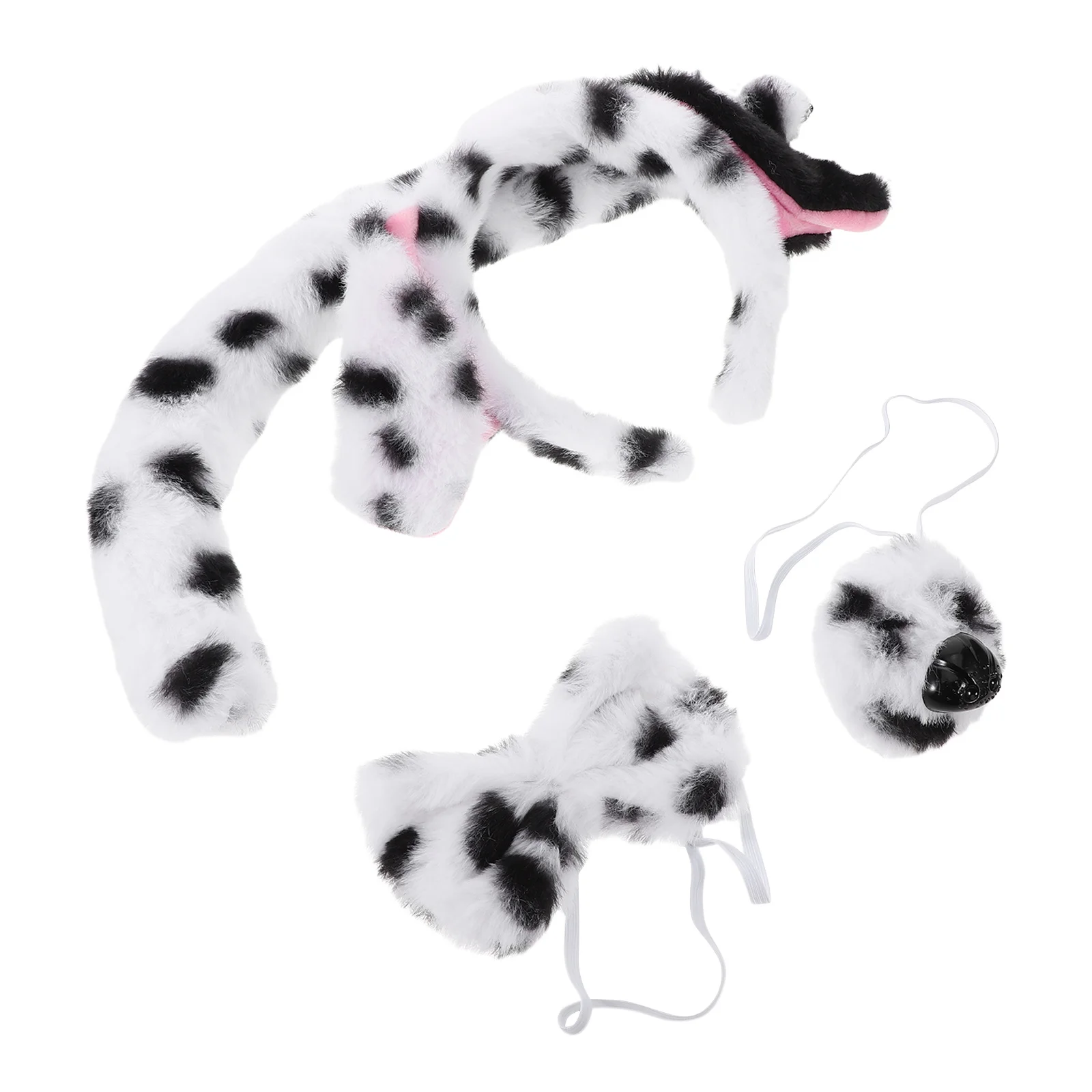 1 set 1 Set Dalmatiner Hund Ohren Stirnband Schwanz Fliege Nase Tier Kostüm Zubehör Für Kinder Halloween Party Cosplay tier Ohr