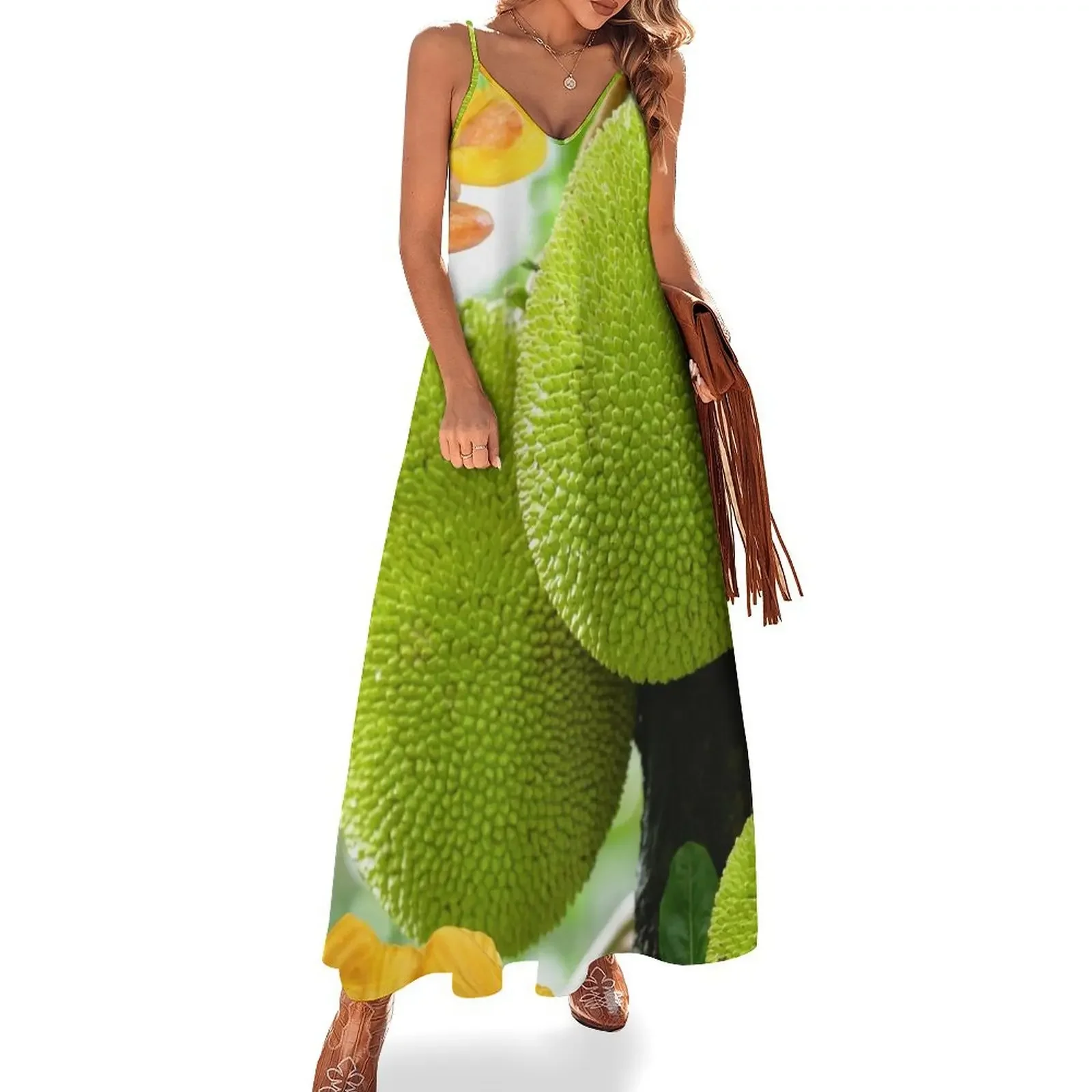 

Tropical fruit ( jack fruit ) Sleeveless Dress beach dress dresses for special events womens clothing