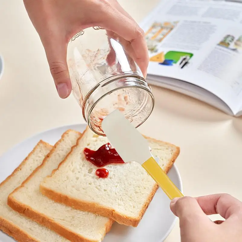 Silicone Stirring Spatula Double Sided Soft Flexible Non Slip Can Opener High Temperature Resistant Multifunctional Baking Tool