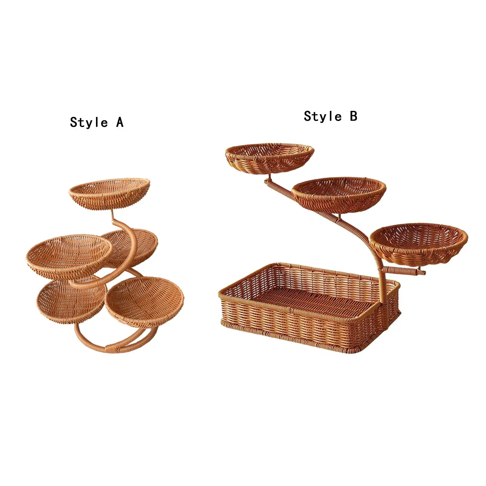 

Fruit Basket Handwoven Imitation Rattan Kitchen Counter Vegetable Holder