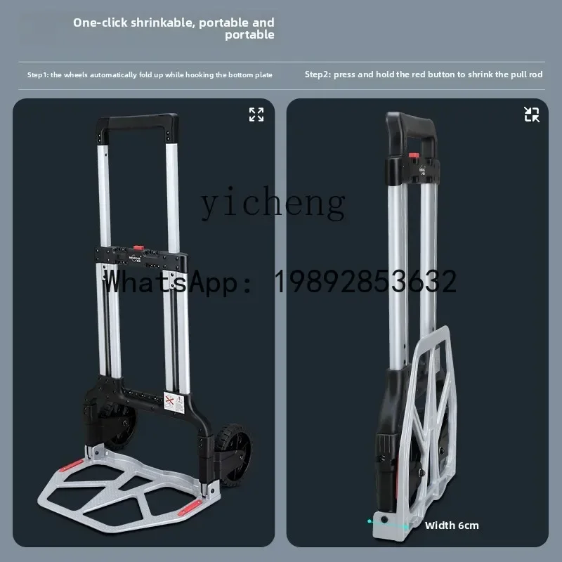 Troli dorong barang lipat portabel ABB, kereta dorong barang, trailer barang