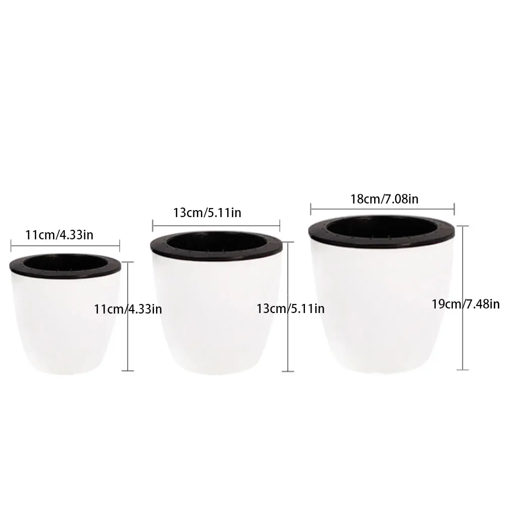 Easy To Maintain Self Watering Plant Pot For Herbs And Vegetables Flowers Flower Pots Durable white 180（18*19cm）