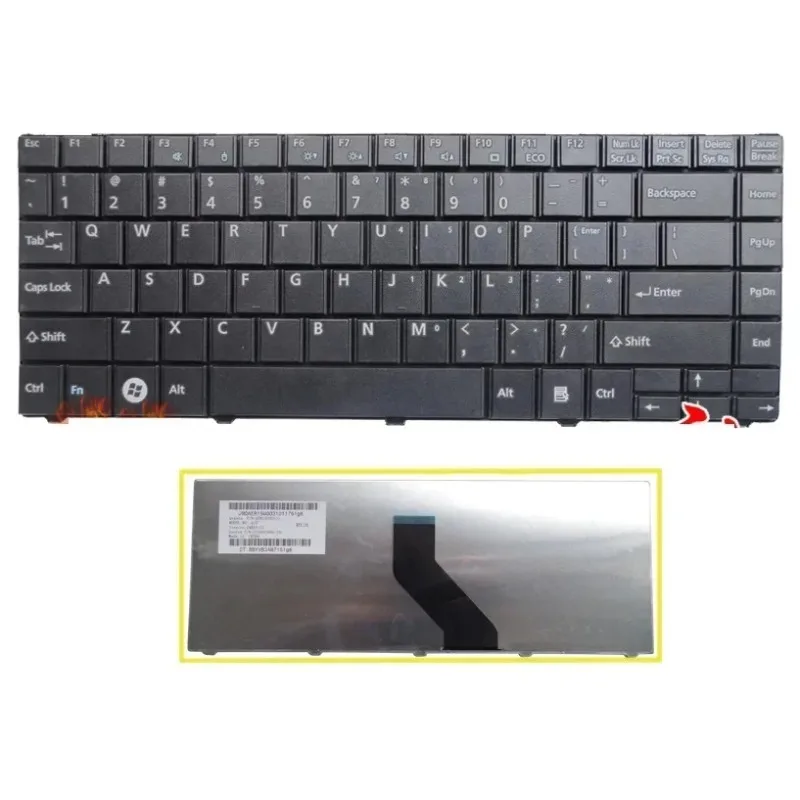 New US Keyboard For Fujitsu Lifebook LH531 BH531 LH701 Black Keyboard