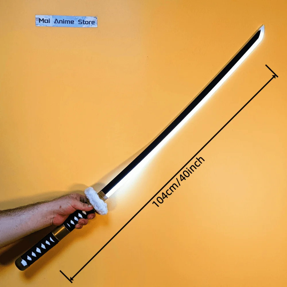 40in رورونوا زورو كاتانا أنيمي زورو تأثيري الدعامة السيف المضيء مع مصباح ليد حجم حقيقي كاتانا الساموراي صابر لعبة غير حادة هدية #4