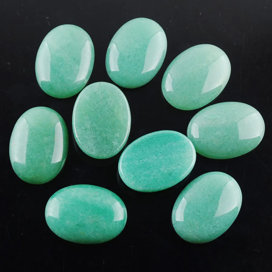 

Natural Aventurine Stone Oval Cabochon Base Beads for Hand Craft Jewelry Making Accessories DIY Earrings 22x30MM 5Pcs/Lot TU3162