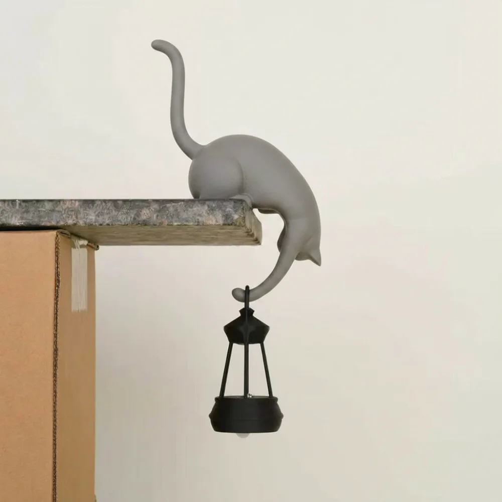 Decor Bookcase and Shelf Cat Night Light Cat Shaped Creative Style Cat Shaped Lamp Decorative Lighting Warm Glow