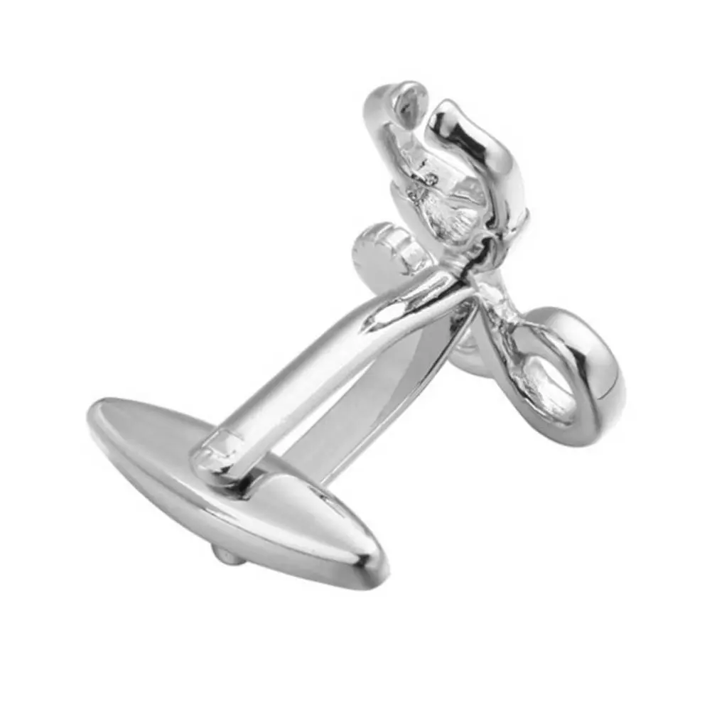 1Pair Silver Sleeve Nail Cufflinks Creative Stethoscope Design Fashion Business Formal Shirt Button Gift for Colleagues Lovers