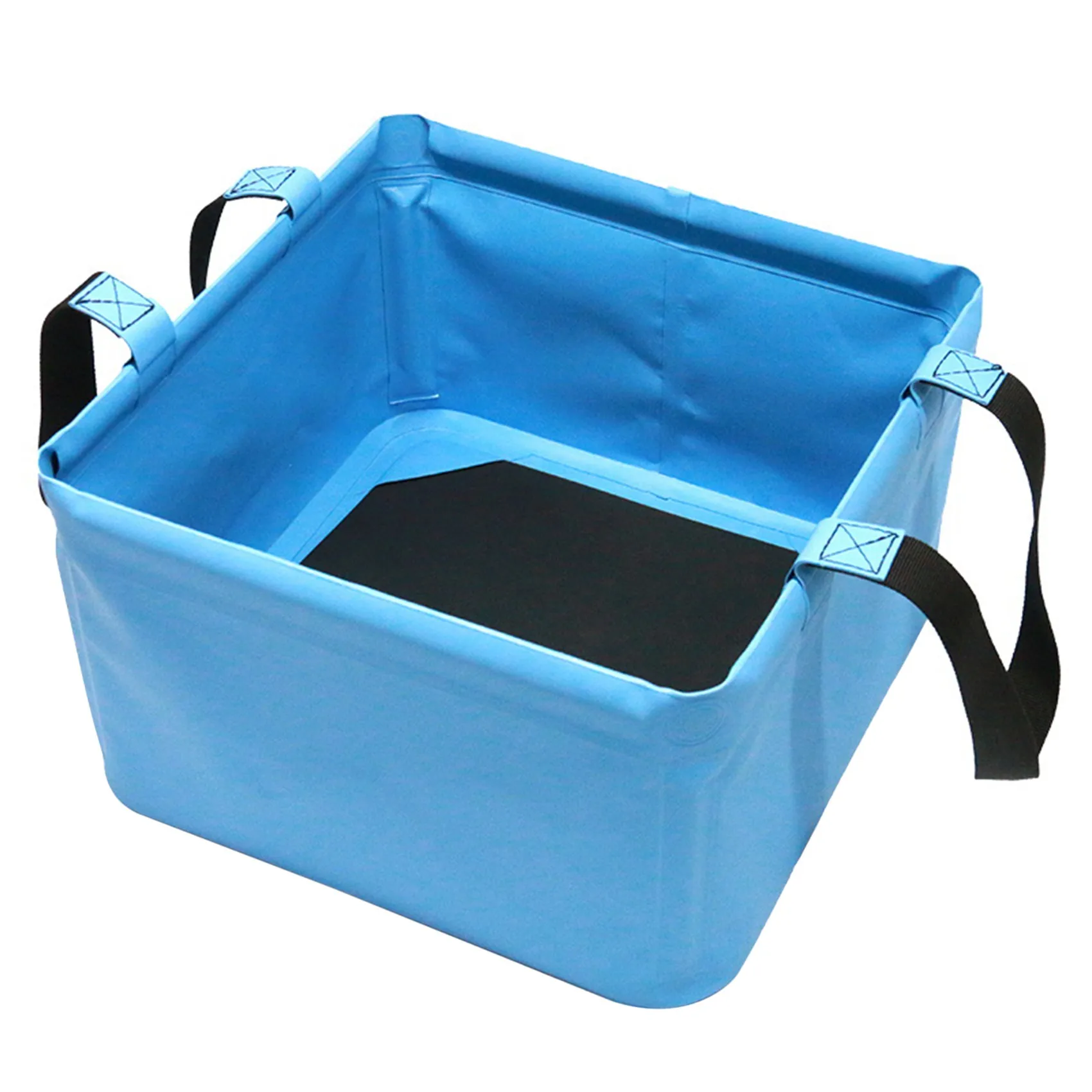 18L Portable Outdoor Travel Folding Water Bucket Wash Basin Multifunctional Portable Wash Basin Folding Bucket Blue