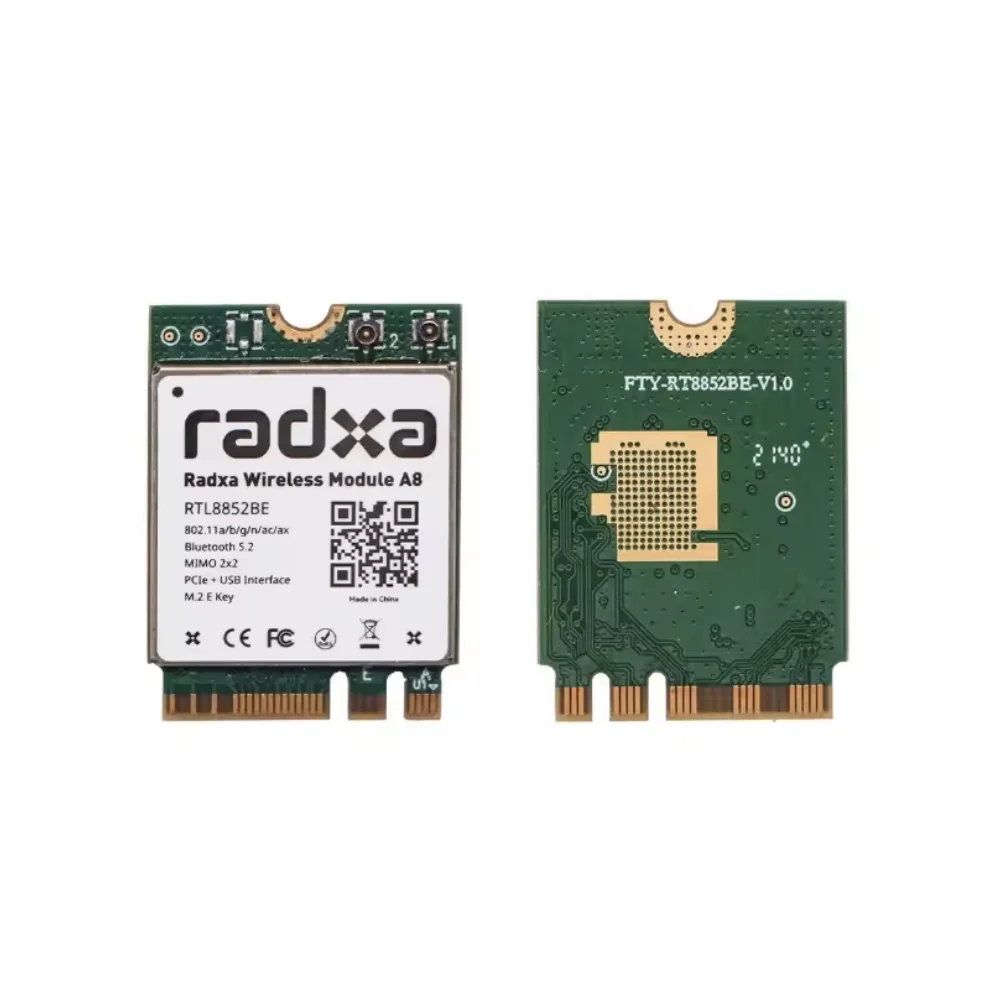 Wireless Module A8 WiFi6 / BT5.2 Dual Antenna Supports PCIe M.2 E K