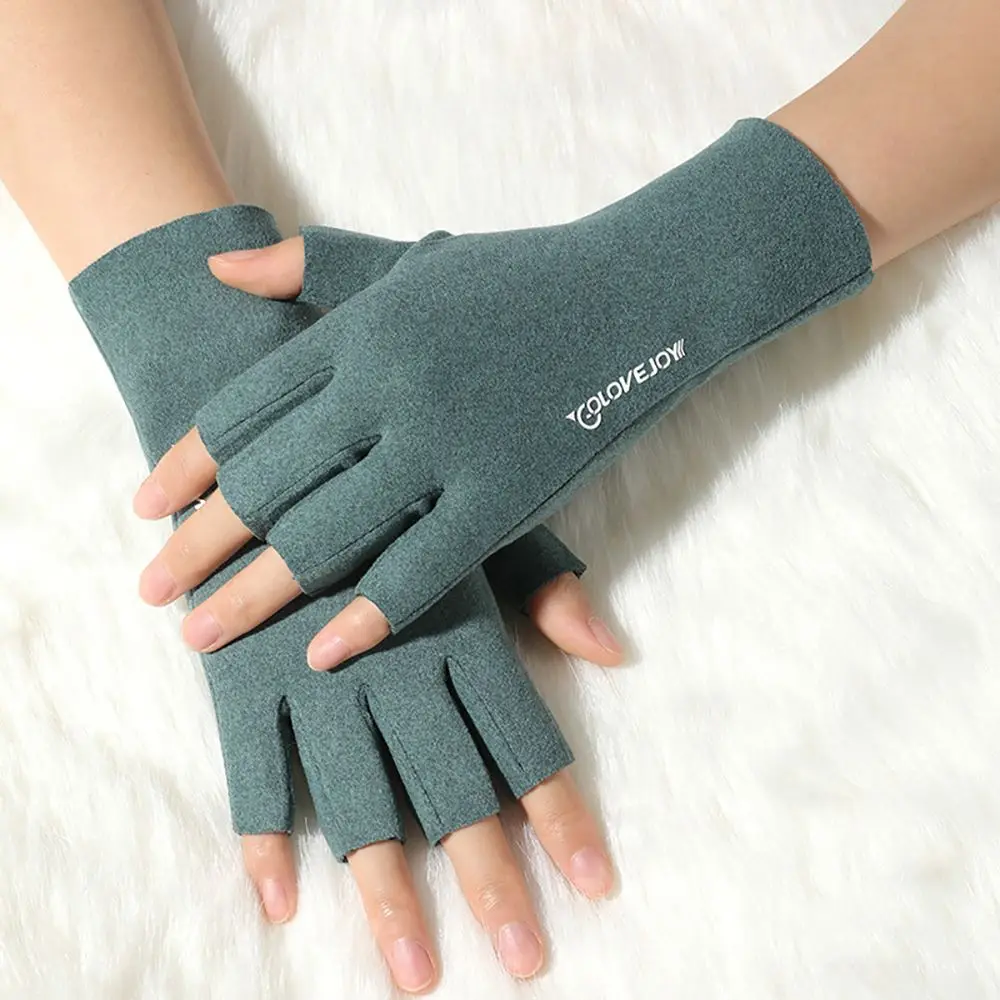 

Женские тонкие уличные тканевые морозостойкие зимние теплые перчатки, перчатки без пальцев, женские варежки с половиной пальца