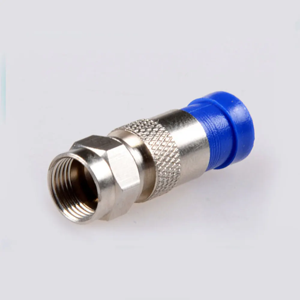 50Pcs Coaxial Cable Compression Fitting for RG6 Coax Cable RG6 F Type Connector Coax Coaxial Compression Fitting RG6 F Connector