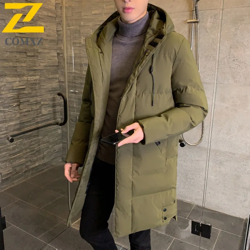 Comxz jaqueta masculina premium com capuz, viagem ao ar livre, resistente ao vento, parka quente, lazer, uso diário, leve, inverno, novo casaco