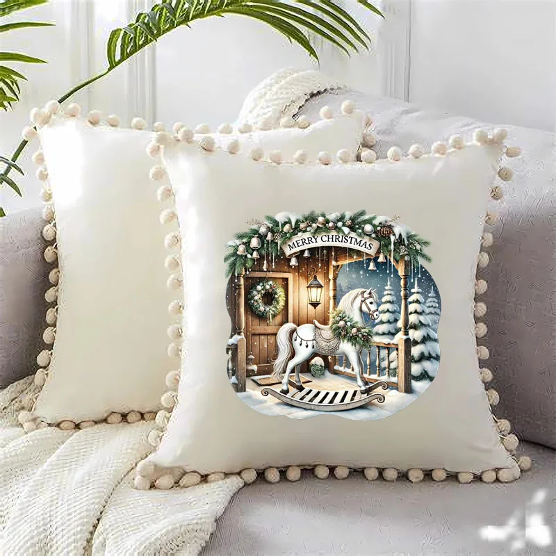 23 cm Kerst sneeuw auto huis Ijzer Op Warmteoverdracht Sticker Voor Kleding DTF Pinted Vinyl Thermische Applicaties Wasbare T-Shirt sticker