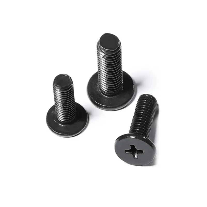 5/10/20/50X CM M1.6 M2 M2.5 M3 M4 M5 M6 Black 304 Stainless Steel Cross Super Low Flat Wafer Phillips Ultra Thin Head Bolt Screw