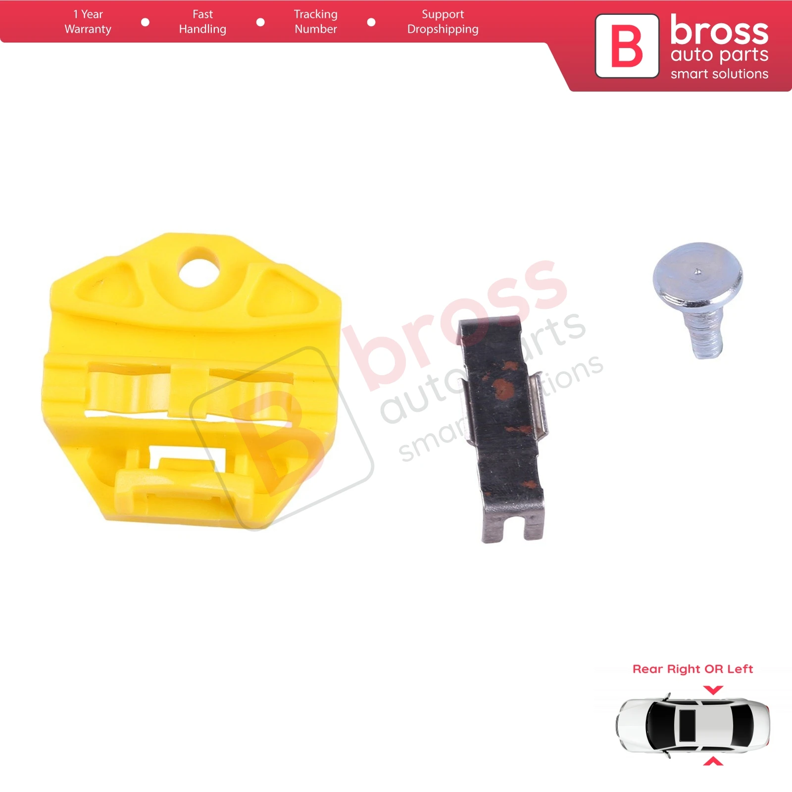 Bross Auto Parts BWR55 Window Regulator Clip Rear Left OR Right for Mercedes W 210 W202,W203; opel Astra G Saab 9 3 Top Store