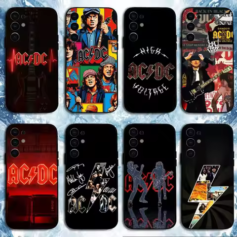 Rock A-AC-DC Band Music Phone Case For Samsung S25,S24,S23,S22,S21,S20,Plus,Fe,Lite,Others Black Cover