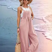 Monos holgados a la moda para mujer, monos holgados de pierna ancha con pechera, mono de verano, monos elegantes informales de verano