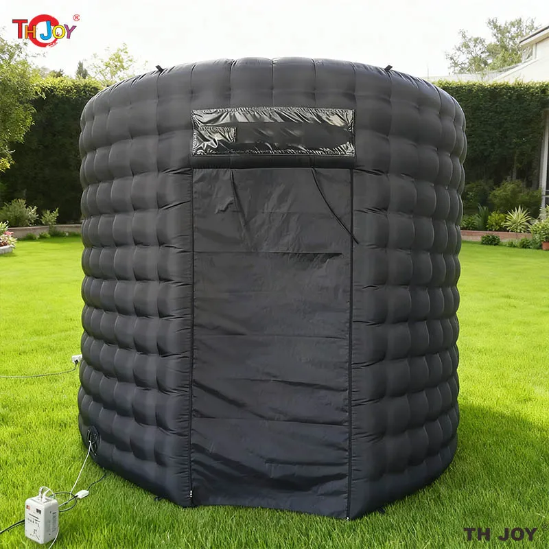 10ft gonflable boîte de nuit fête Cube tente conception ronde Photobooth toile de fond gonflable Led 360 Photo stand enceinte