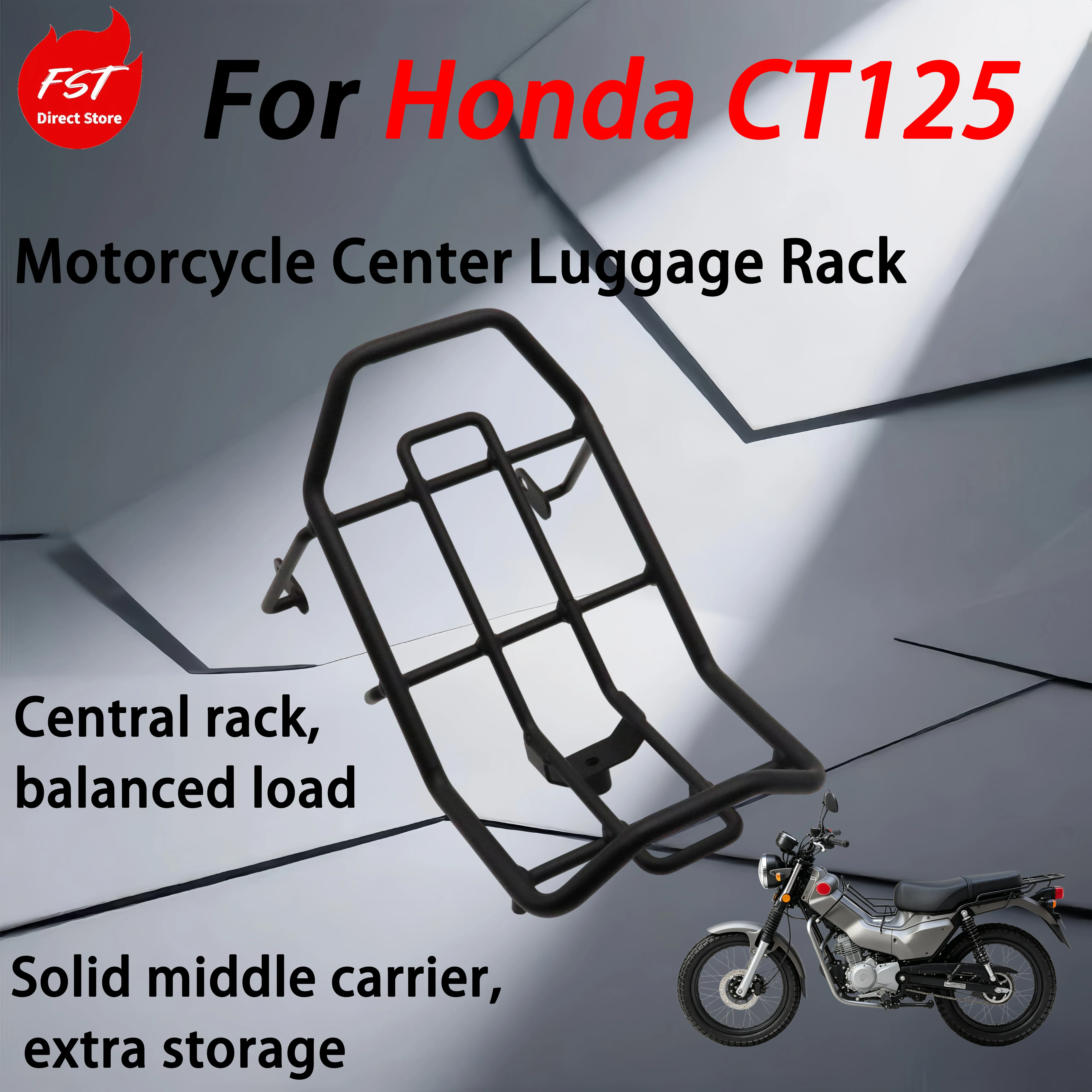 For Honda CT125 Motorcycle Central Luggage Carrier Middle Rack Load Bearing Mod Parts Easy mount, stable central support