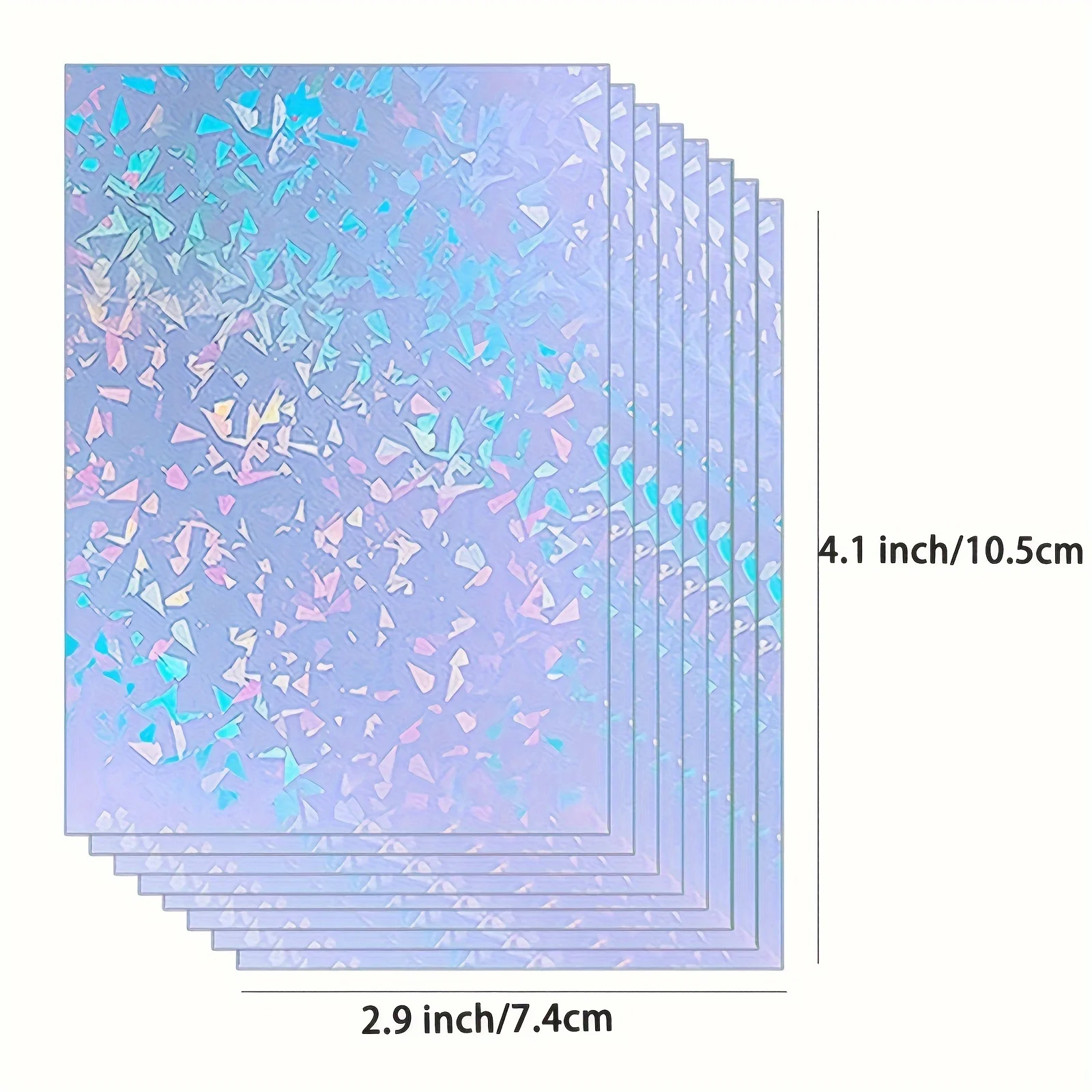 Broken Glass stlye2.9×4.1 inch  50 Sheets Holographic Sticker Paper Glitter Clear Holographic Overlay Cold Laminating Film