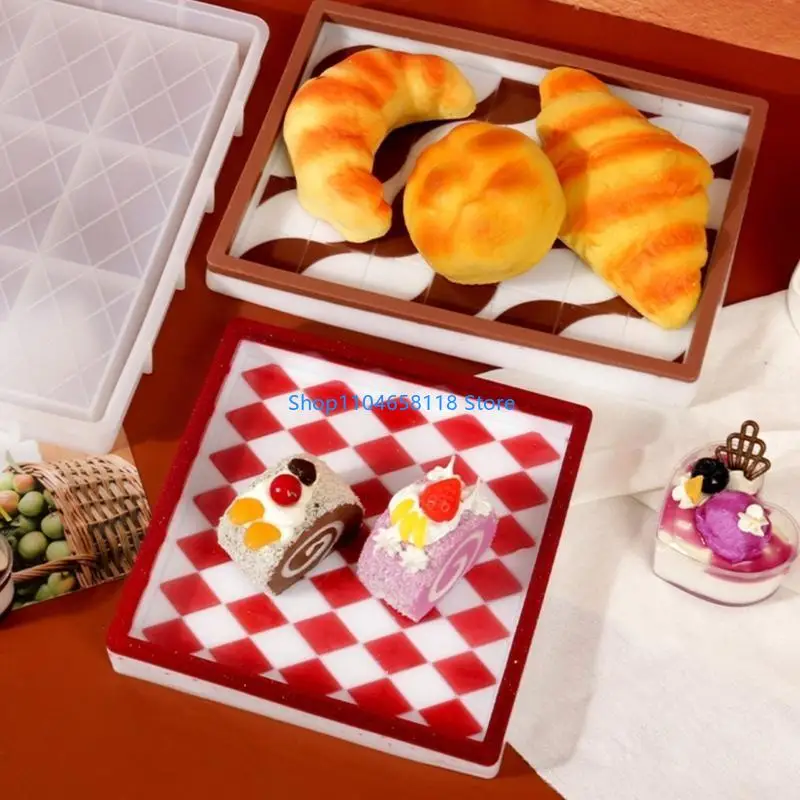 Silicone Mold Diamond Pattern Storage Resin Tray Molds Square Rectangle Home