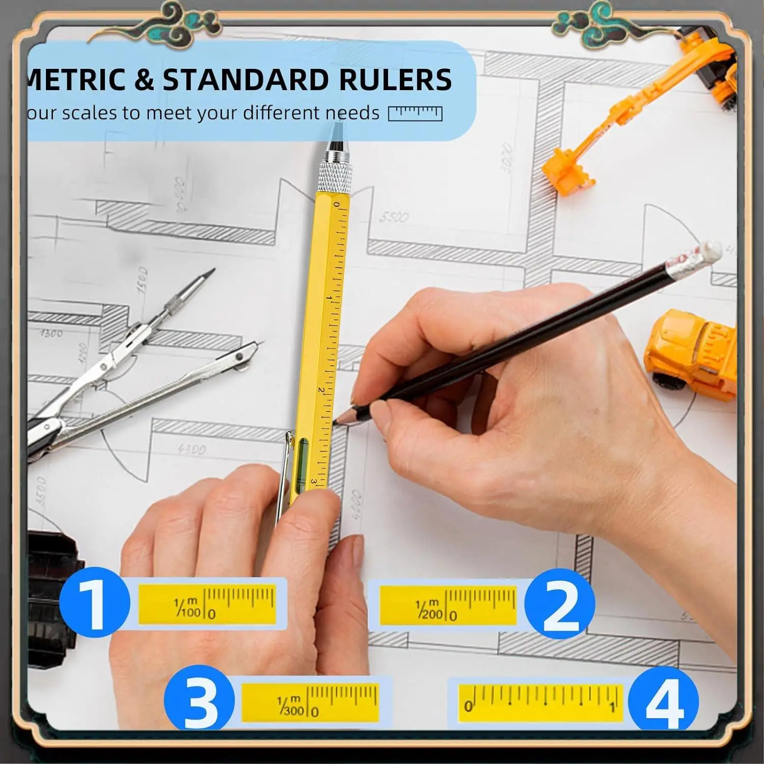 ASMA-Multitool Pen Coole Gadgets, neuartiger Stift mit Stift, Wasserwaage, Lineale, Schraubendreher, Geburtstagsgeschenke für Papa und Ehemann