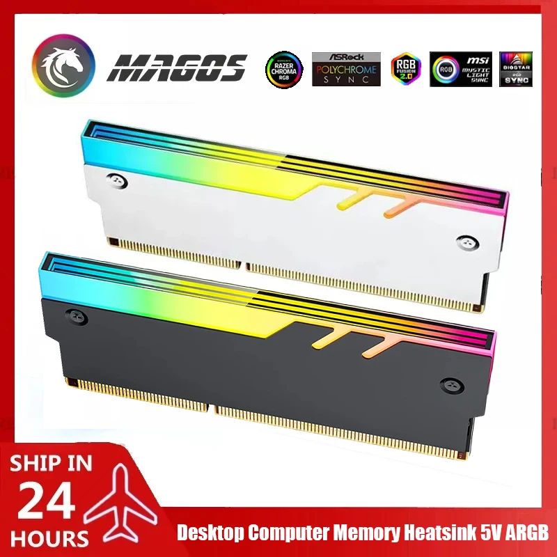 Desktop Computer Memory Heatsink 5V ARGB, Infinite Mirror Lens New Desgin, RAM Armor Aluminum Vest for DDR3/4/5