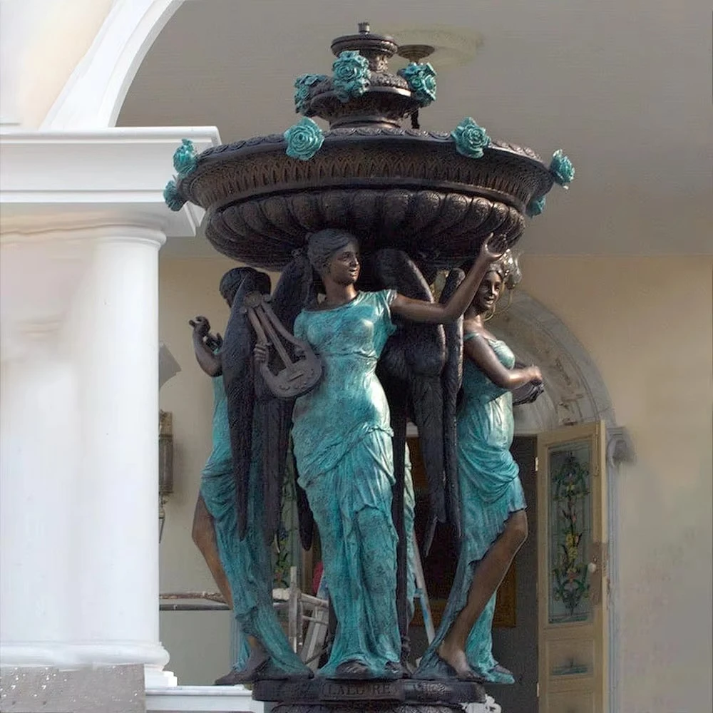 Flower Pot Metal Bronze Life Size Fountain Restoration Villa Hotel School Library Museum Art Ornament