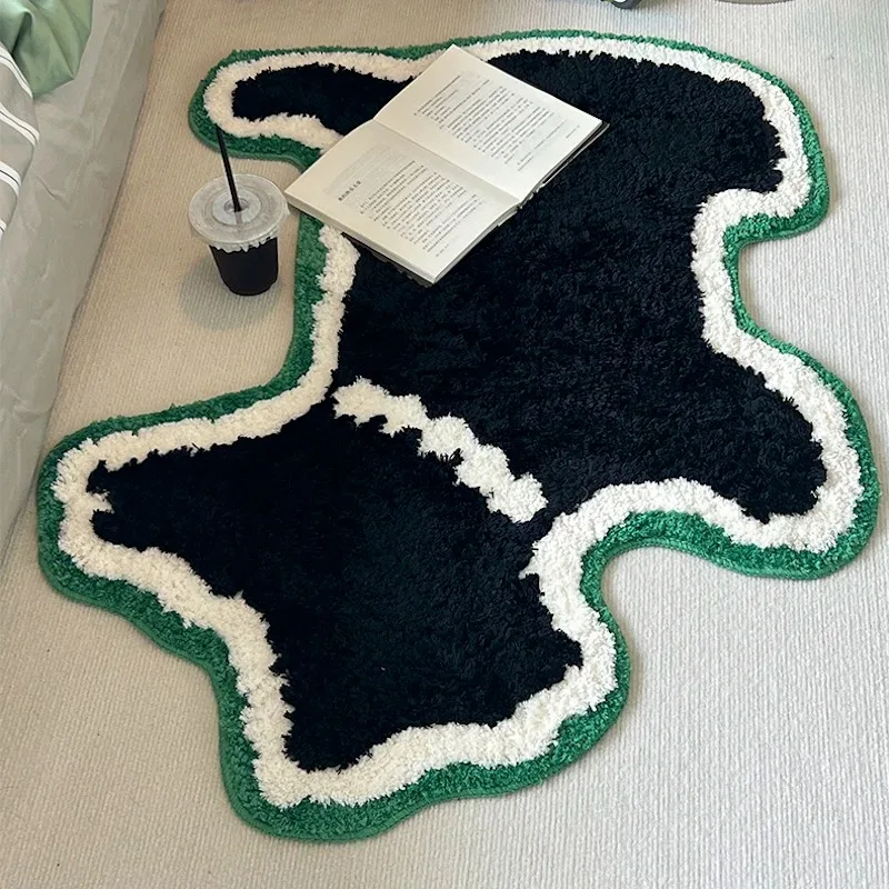 Creative Schnauzer Dog Tufting Carpet Cartoon Irregular Puppy Lounge Rug Soft Fluffy Plush Bedroom Bedside Rug Floor Mat Decor