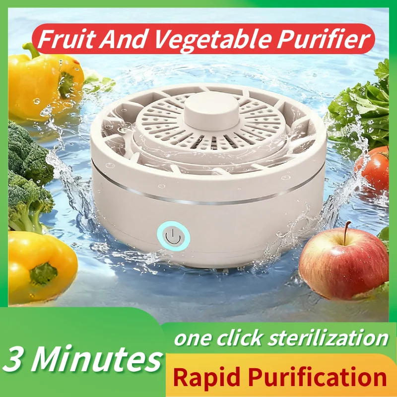 ポータブル果物と野菜の清浄機-ipx7防水-ワンクリック滅菌クリーナー-usb充電式家庭用食品清浄機