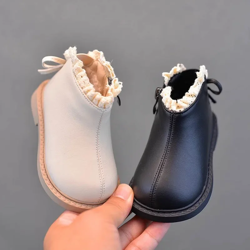 

Children Casual Boots for Girls 2025 Autumn Winter New Fahsion Korean Style Soft Bottom Anti-slippery Versatile Princess Shoes