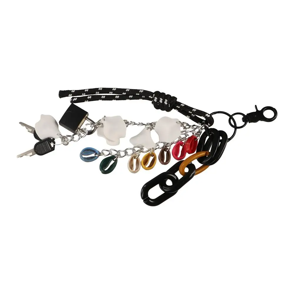 Fashion Keychain Lock Bag Pendant Colorful Sea Shell Phone Case Chain Rope Acrylic Independent Bag Accessory Car Key Pendant