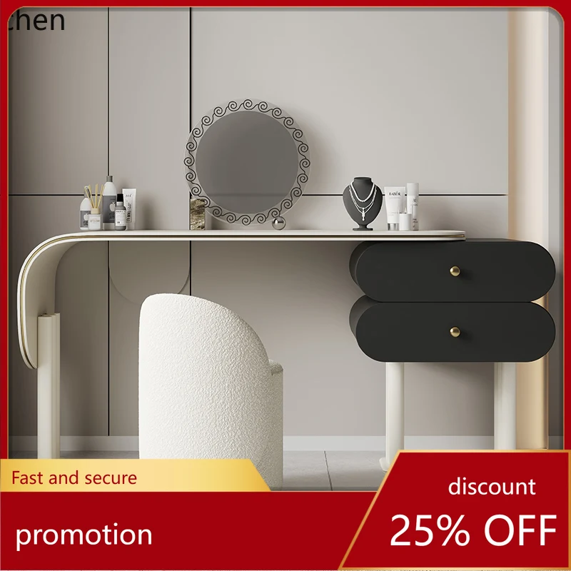 

ZML minimalist light luxury dresser saddle leather bedroom makeup desk chest integrated