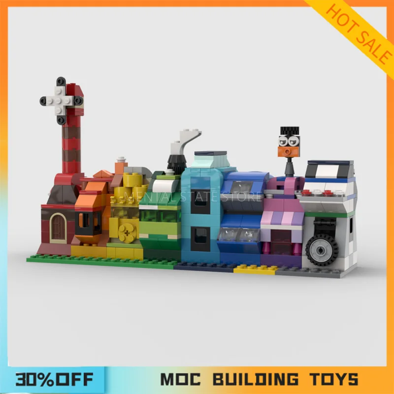 419 pz personalizzato MOC Rainbow houses Streetscape modello Building Blocks tecnologia mattoni fai da te assemblaggio creativo giocattoli regalo di festa