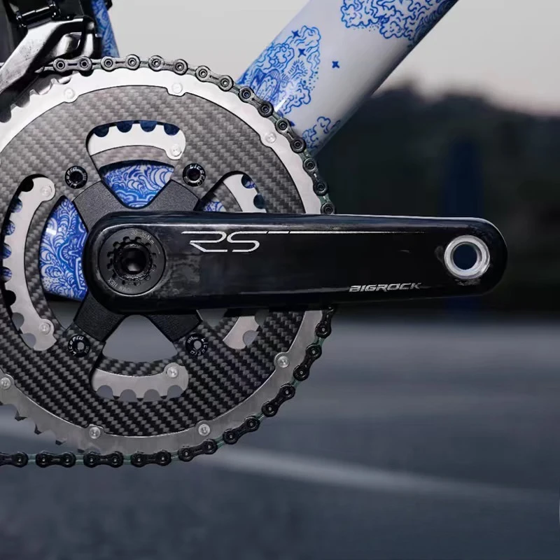 

Карбоновые шатуны для шоссейного велосипеда с титановым креплением, ультралегкий велосипедный кривошипный механизм для шоссейных гонок, запчасти и компоненты для велосипедов