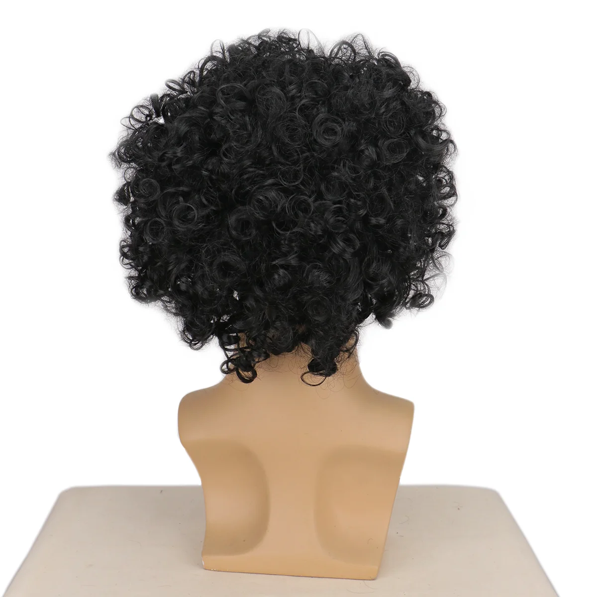 Short Black Curly Rocker Disco Wig with Glasses Boys Wet Look Wig 70s Mullet Wig Michael Jackson Role Play Synthetic Wig For Men view 4