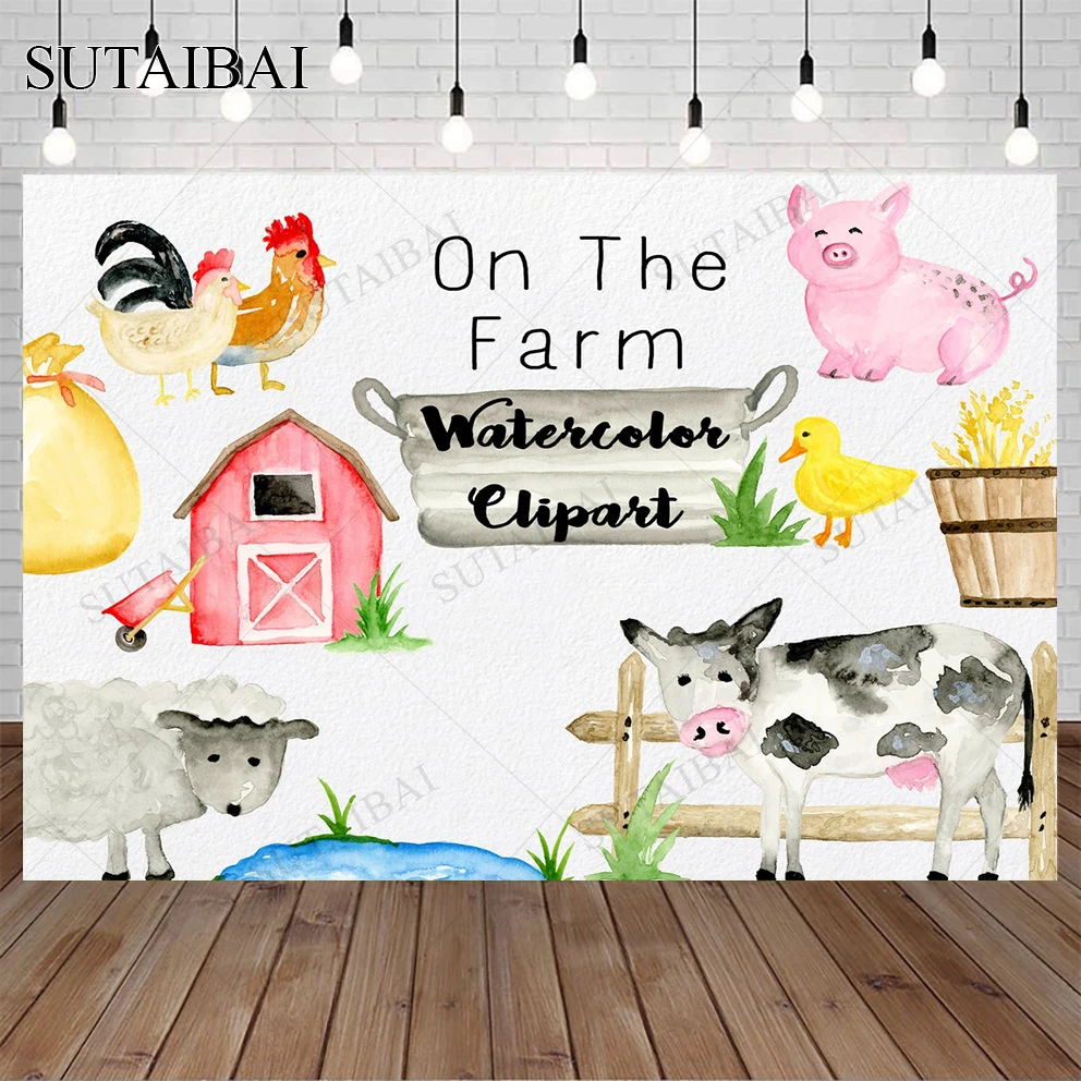 

Farm Clipart Watercolor Clipart Farm Animals Barnyard Clipart Farmer Farm Clip Art Chickens Cows Sheep Barn Photo Studio Props