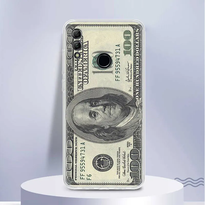 Banknote Dollar Cash Money Soft Silicone Phone Case For Huawei Honor 10 Lite 9 8A 8X 8S 9X Pro Y5 Y6 Y7 Y9S P Smart Z 2019 1020i